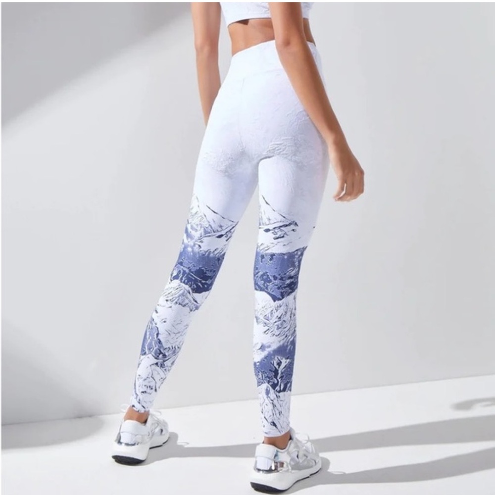 Noli Aspen Leggings Activewear Blue White Mountains Size Small